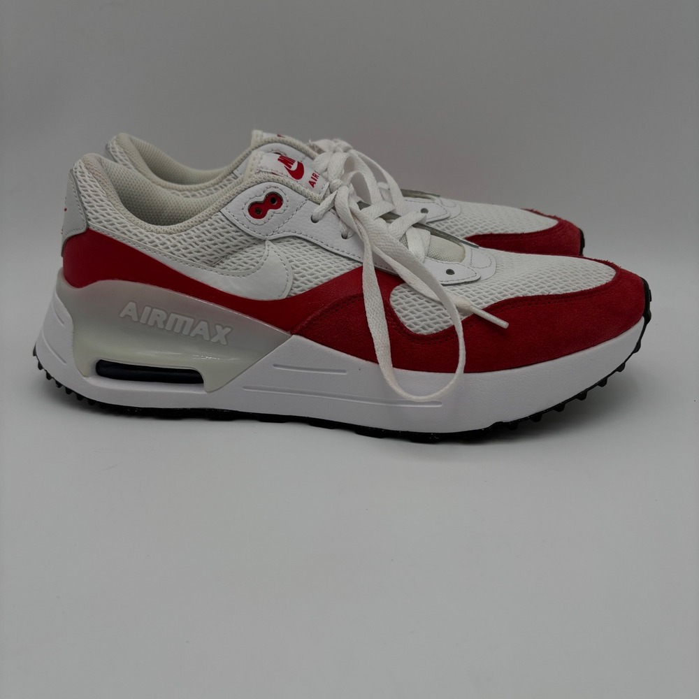 Nike Air Max SYSTM Mens Size 10.5 Sneakers WhiteRed Cushioned Road Running Shoe - Picture 5 of 8